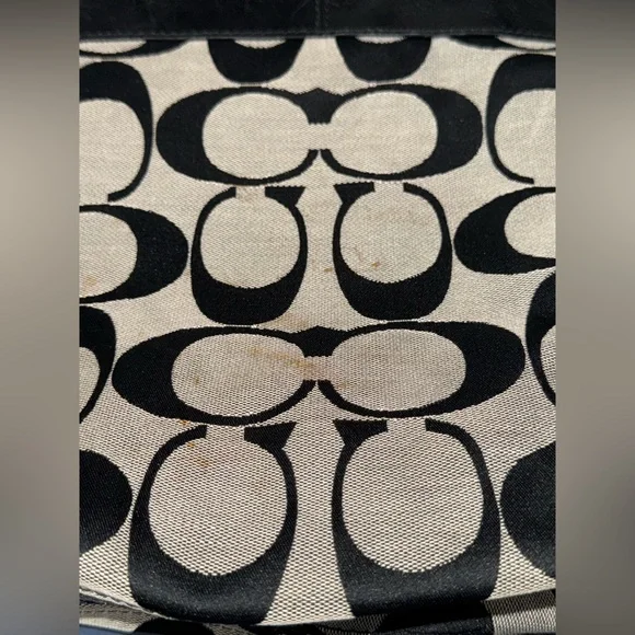 Coach Signature Black & Khaki Canvas Shoulder Bag - Picture 11 of 11